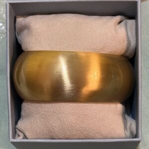 house of harlow 1960 gold tone matte finish hinged bangle